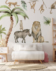 Jungle Animal Wall Stickers: Repositionable Nursery Decals for Your Little One's Room