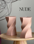 Wavy Pillar Soy Wax Candle: Unique Home Decor