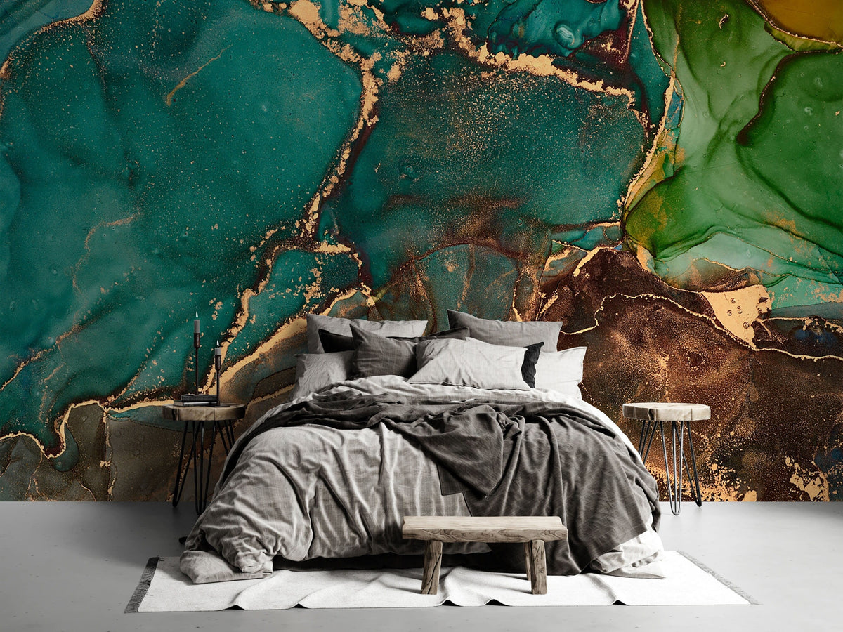 Botanical Wallpaper Marble Art Peel and Stick | Wonderwallsboutique