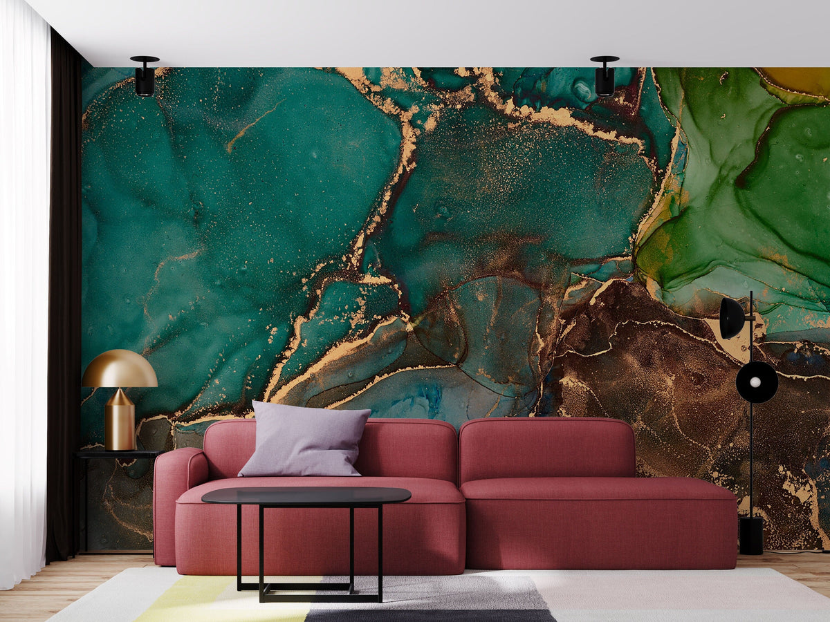 Botanical Wallpaper Marble Art Peel and Stick | Wonderwallsboutique
