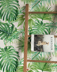 Tropical Leaves Peel and Stick Wallpaper | Removable Monstera Palms Mural | Eco Friendly Wall Decor