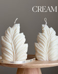 Handmade Leaf Pillar Soy Candle | Home Decor