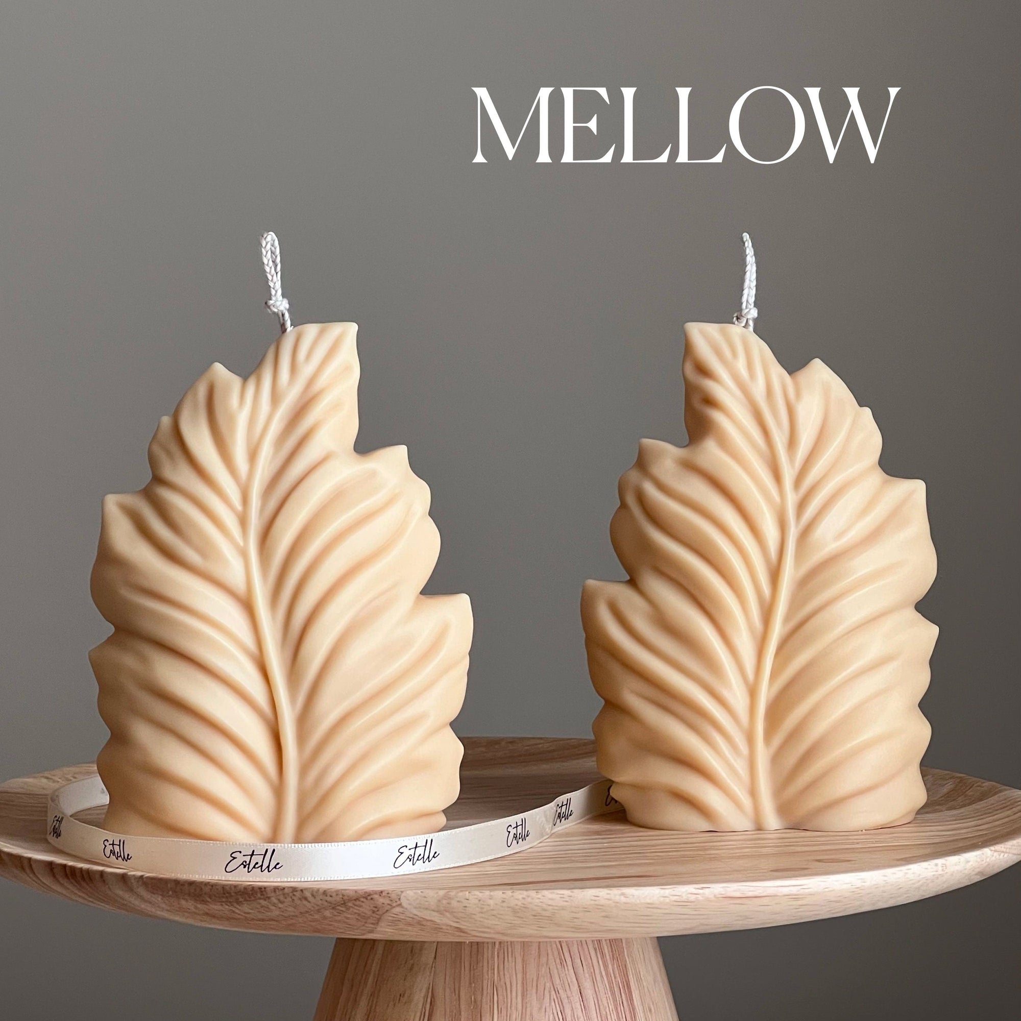 Handmade Leaf Pillar Soy Candle | Home Decor