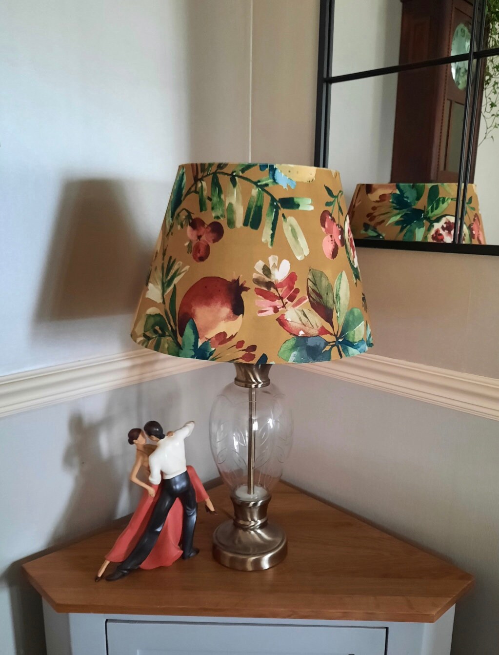 Mustard Fruta Fig Velvet Steep Empire Lampshade | Handmade Ceiling Light Shade | UK