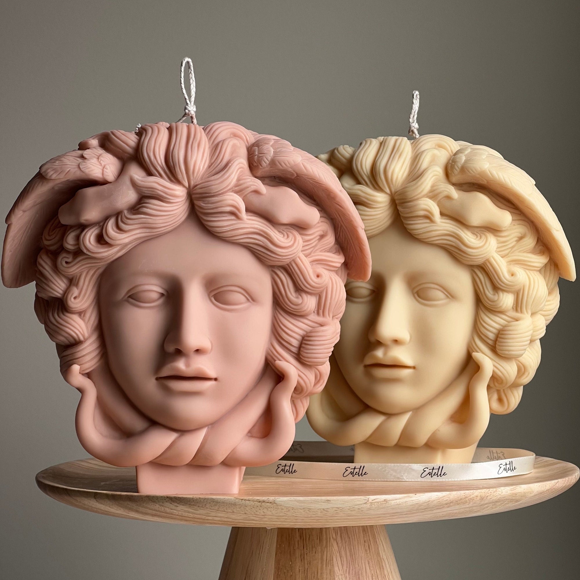 Medusa Soy Wax Candle: Large Sculptural Woman Head Statue-0