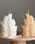 Handmade Leaf Pillar Soy Candle | Home Decor