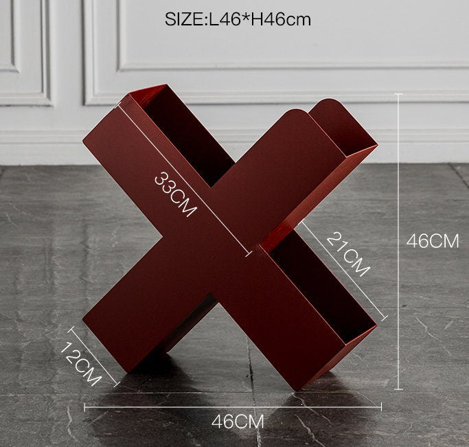 X-Shaped Metal Bookshelf-5