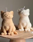 Handmade Soy Wax Cat Candle: Sculptural Animal Candle Gift-0