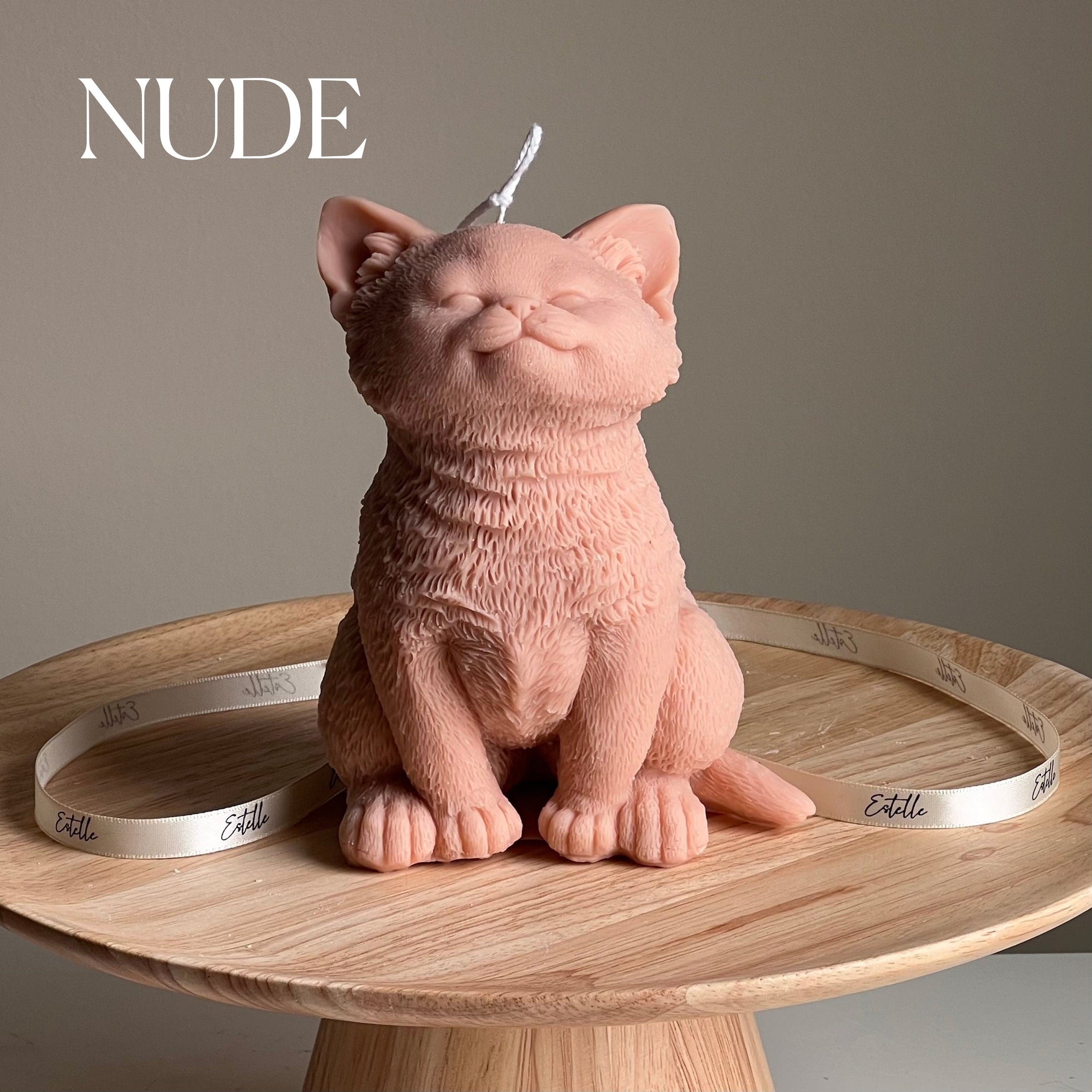 Handmade Soy Wax Cat Candle: Sculptural Animal Candle Gift-1