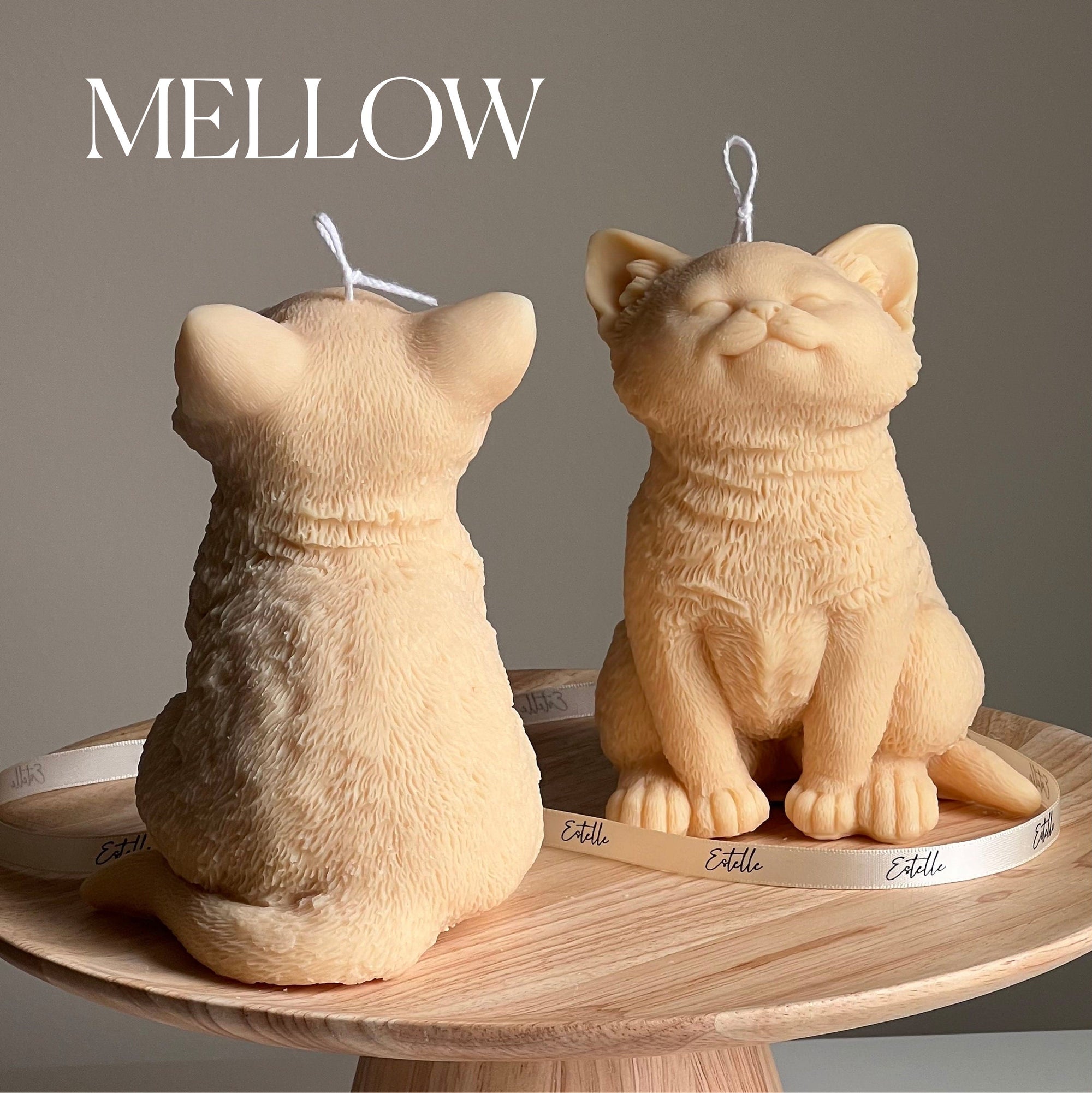 Handmade Soy Wax Cat Candle: Sculptural Animal Candle Gift-3