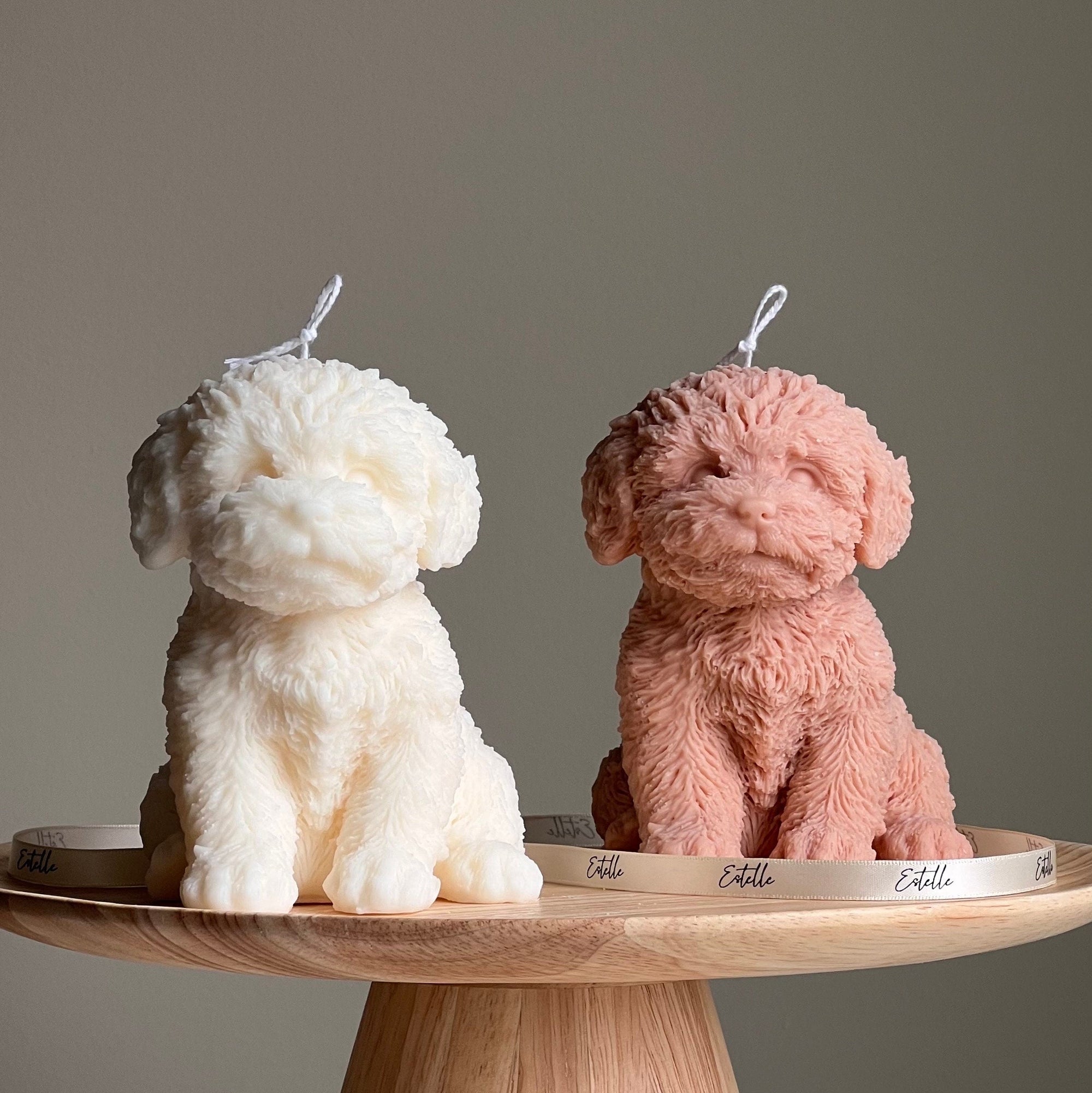 Handmade Puppy Soy Wax Candle: Sculptural Home Decor Gift-0