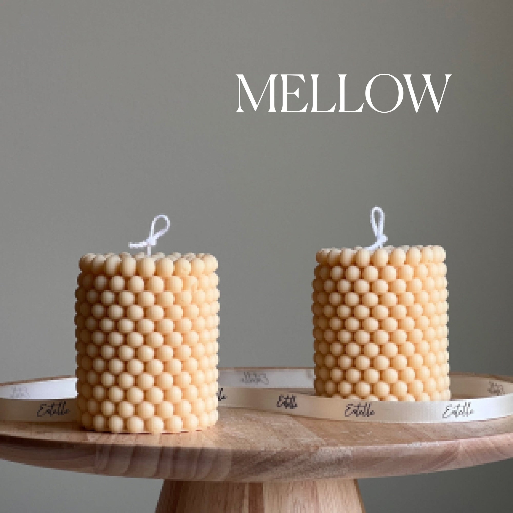 Bubble Soy Wax Pillar Candle: Geometric Home Decor-3