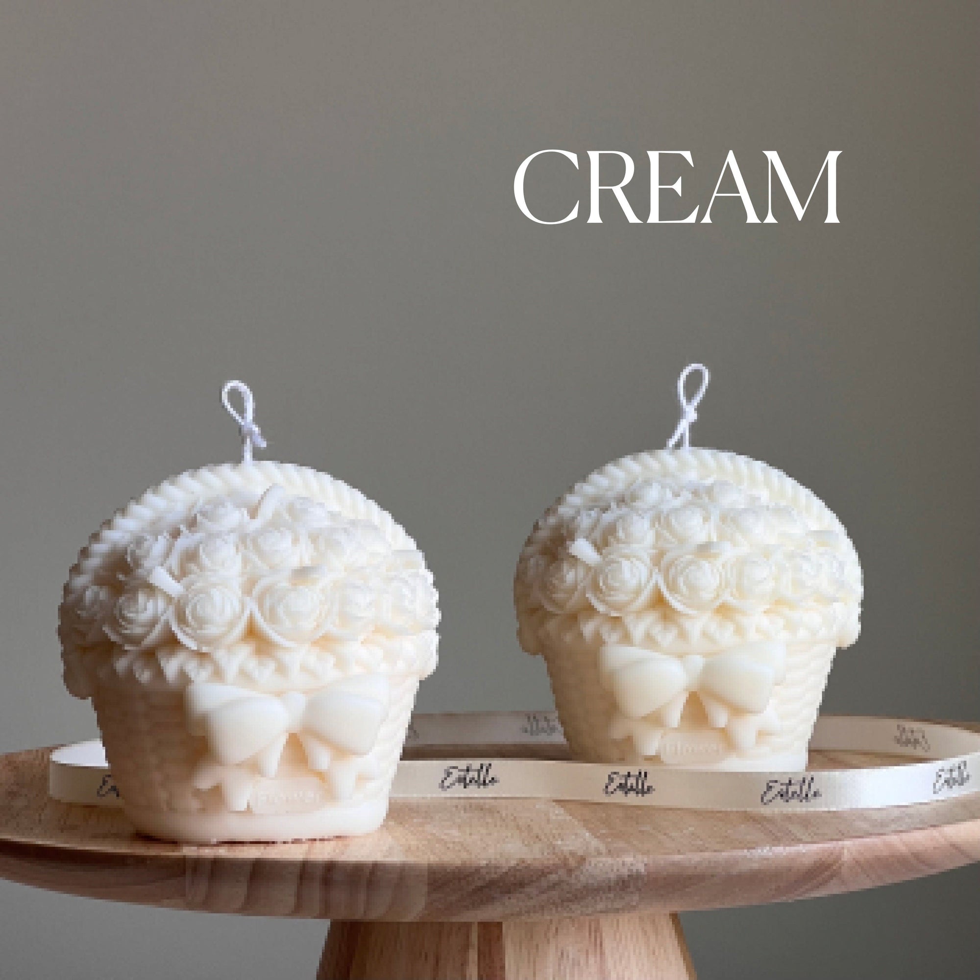 Flower Basket Soy Candle | Sculptural Home Decor-2