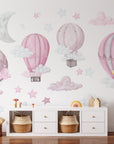 Dreamy Hot Air Balloons and Stars Wall Sticker for Nursery and Kids' Room