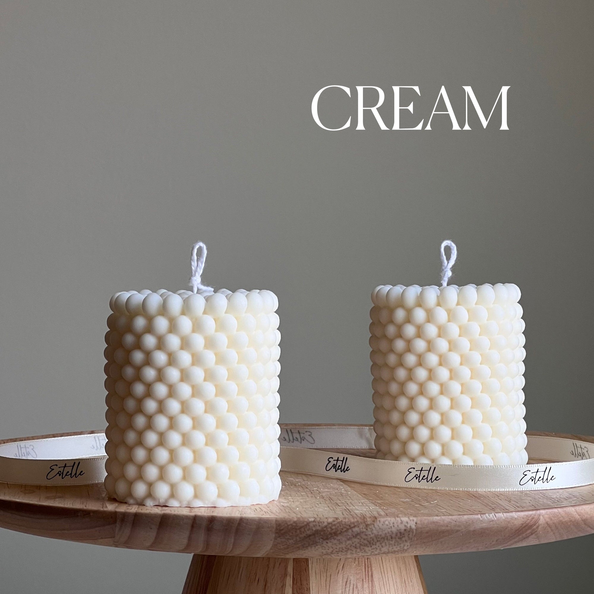 Bubble Soy Wax Pillar Candle: Geometric Home Decor-2