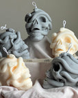 Skull Candle with Snakes: Spooky Halloween Soy Wax Decor-0