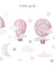 Dreamy Hot Air Balloon & Star Wall Decals - Nursery & Kids' Room Decor