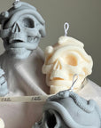 Skull Candle with Snakes: Spooky Halloween Soy Wax Decor-1