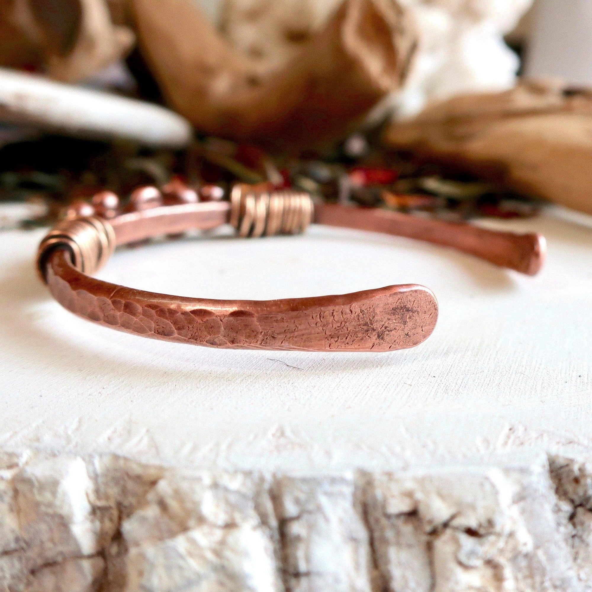 Raw Turquoise Cuff - Electroformed Copper | Handmade by Blackbird &amp; Sage