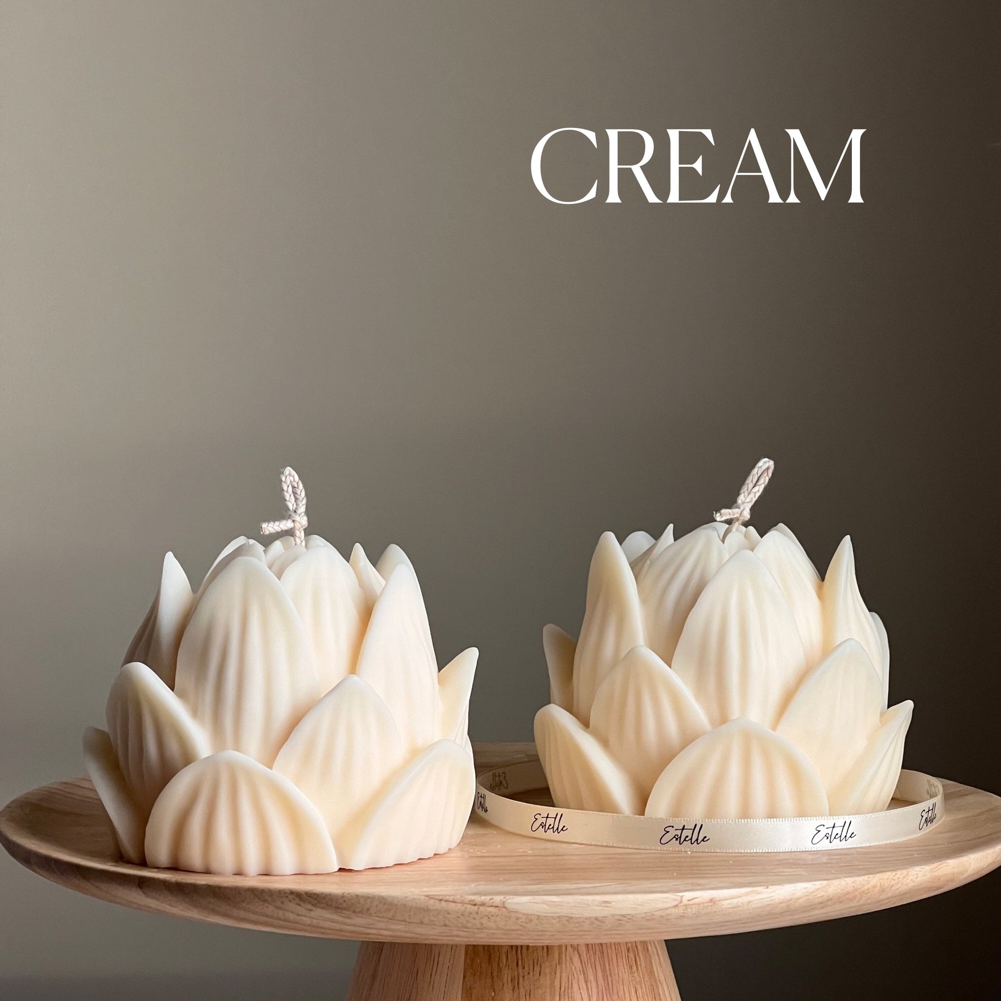 Large Lotus Soy Candle: Handmade Home Decor Gift-3