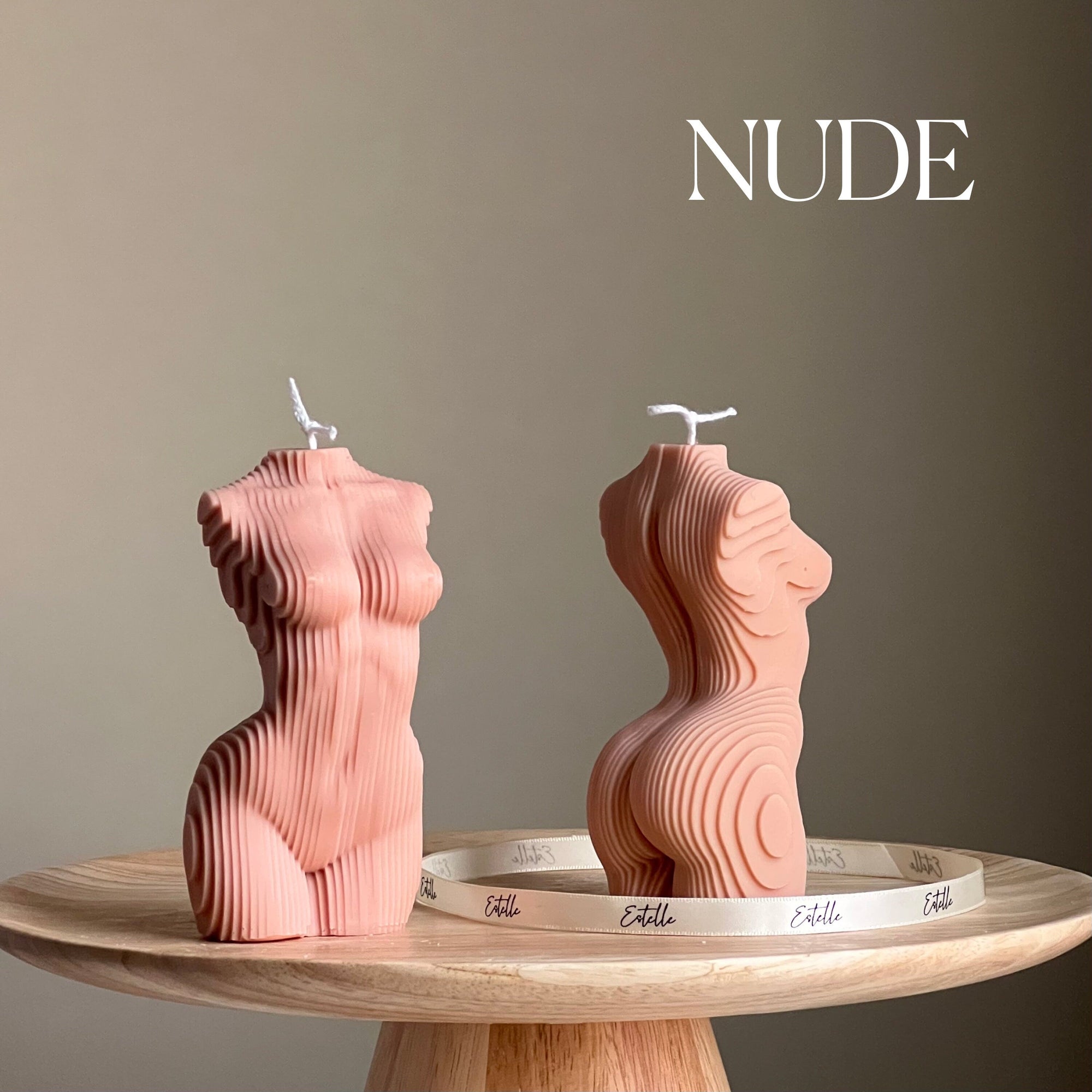 Geometric Woman Torso Candle: Handmade Vegan Soy Wax Sculpture-3