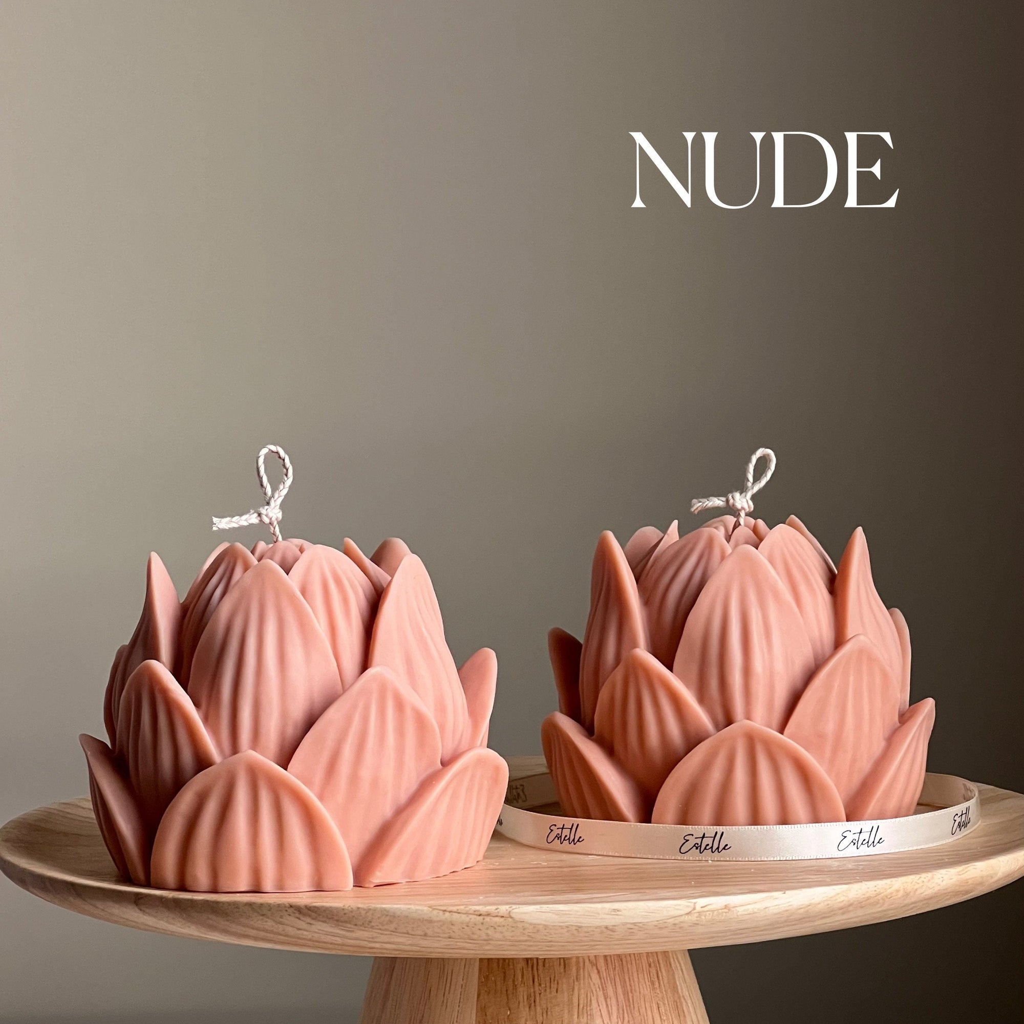 Large Lotus Soy Candle: Handmade Home Decor Gift-1