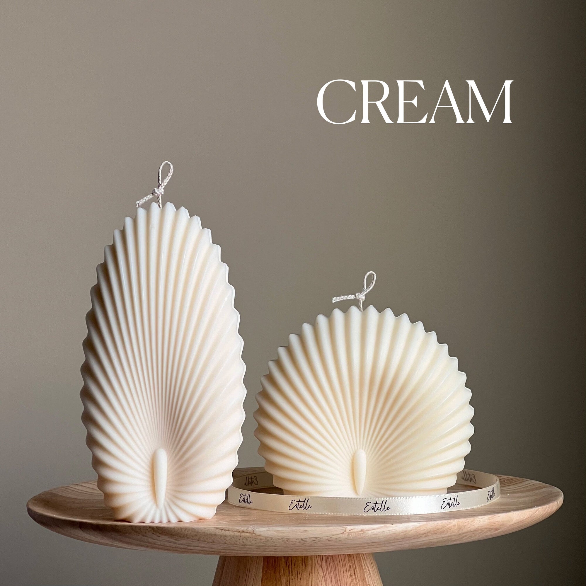 Sea Shell Candle Duo: Decorative Soy Wax Clam Shell Candles-2