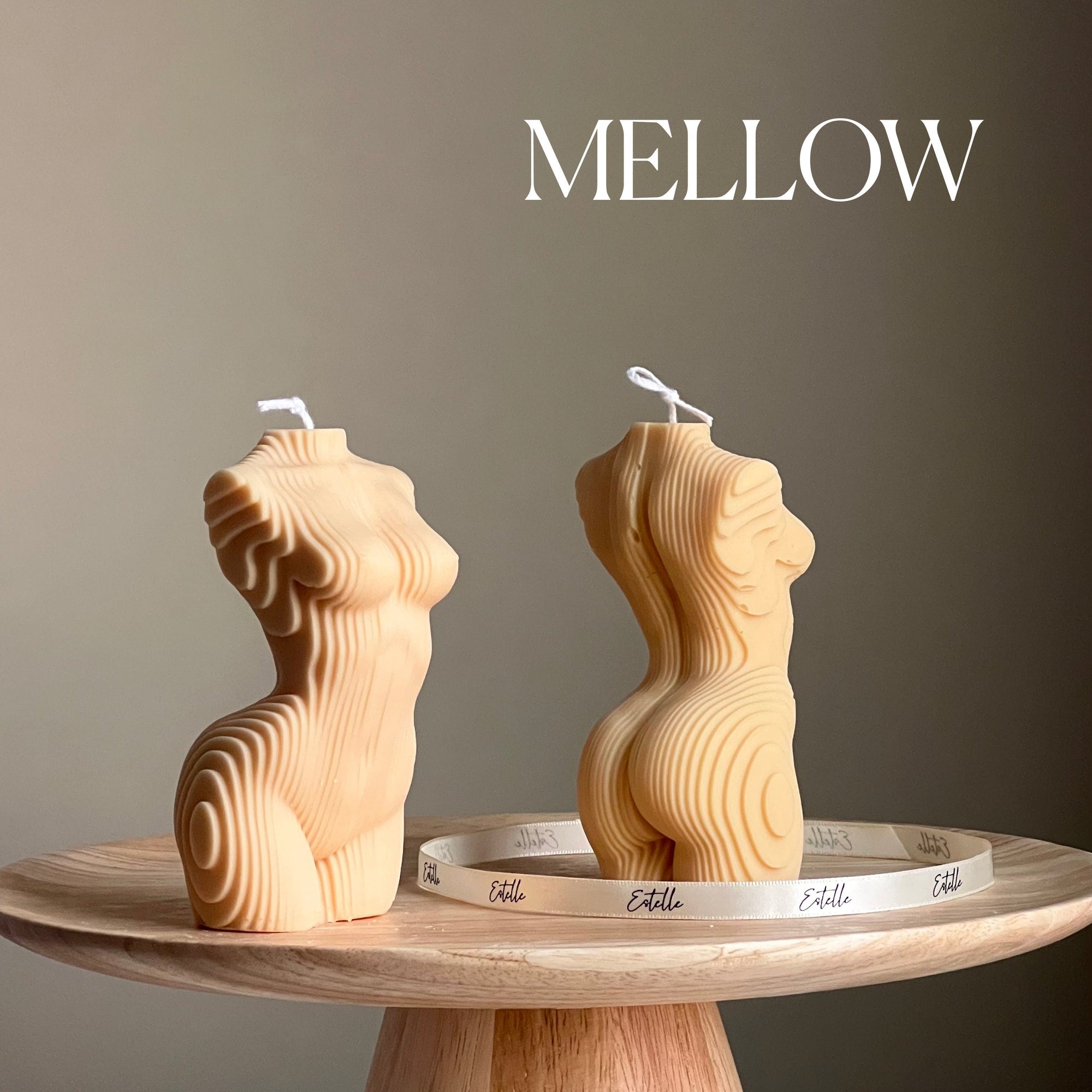 Geometric Woman Torso Candle: Handmade Vegan Soy Wax Sculpture-4