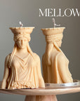 Caryatid Statue Candle: Sculptural Soy Wax Pillar Candle-4