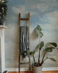 Light Blue Clouded Wall Mural | Sky Wall Decal | Classic Art Removable Wallpaper | Retro Paintings | Wall Art | Wallpapers