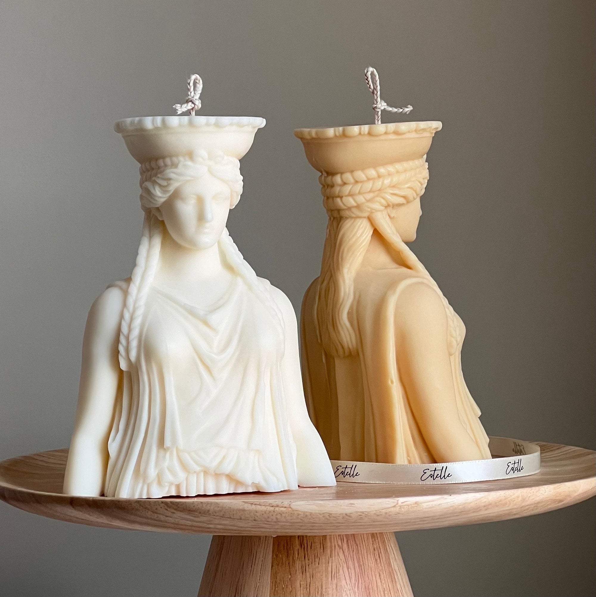 Caryatid Statue Candle: Sculptural Soy Wax Pillar Candle-1