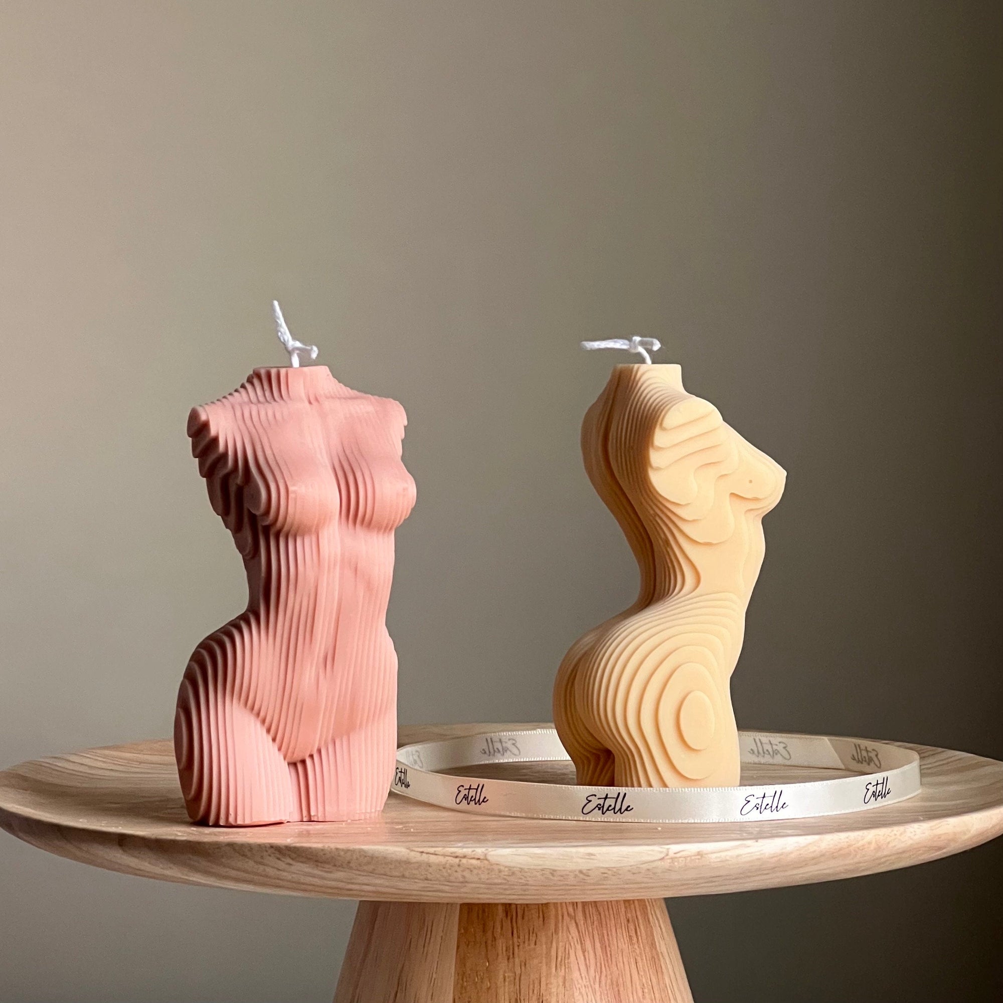 Geometric Woman Torso Candle: Handmade Vegan Soy Wax Sculpture-2