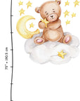 Sleeping Teddy Bear Bunny Nursery Animal Wall Decal | Bear Nursery Sticker | Bunny Wall Sticker Decal | Kids Room Nursery Wall Decal