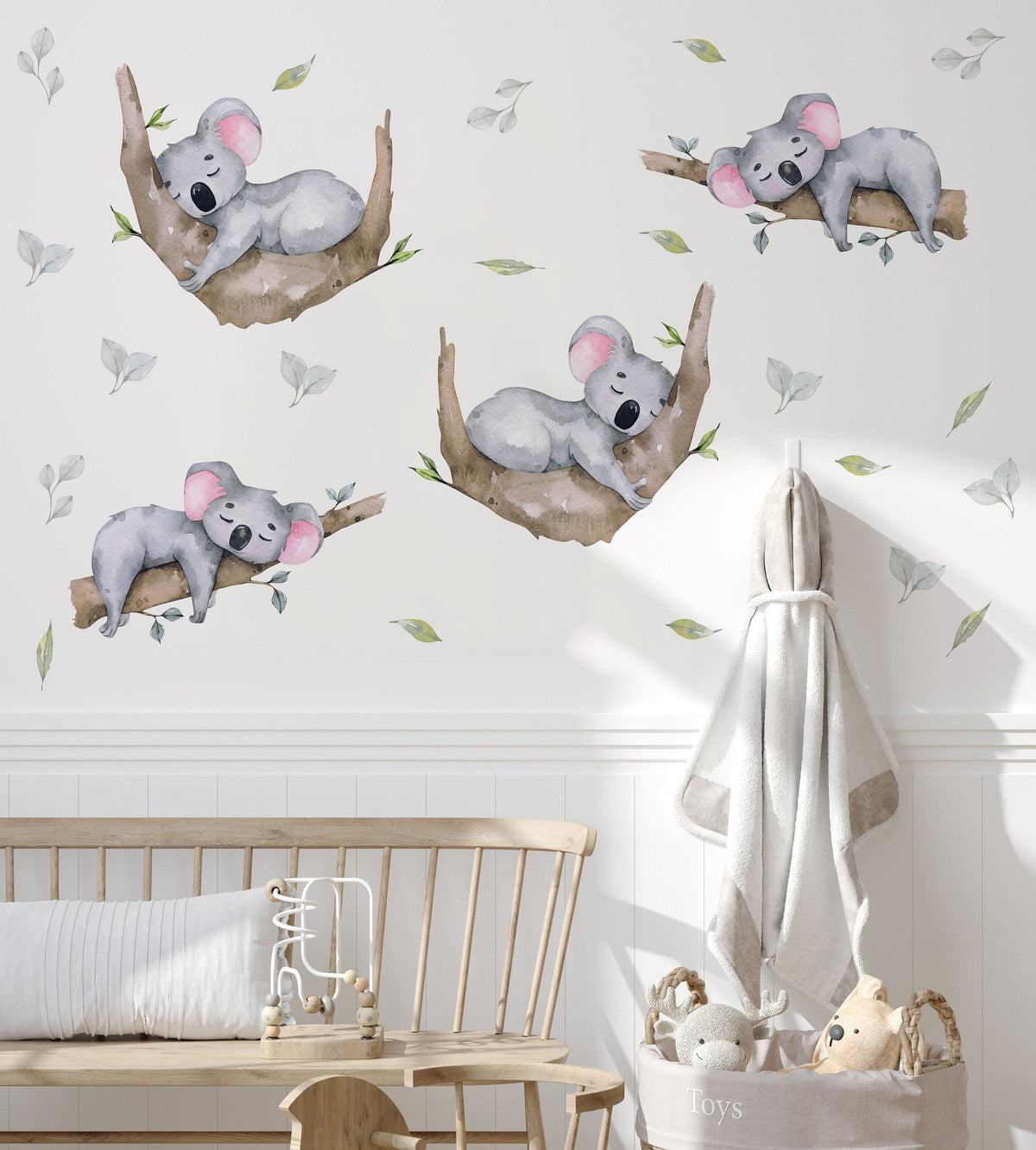 Sleeping Koala Nursery Wall Decal | Australian Forest Nursery Decor | Kids Room Nursery Stickers