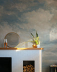 Light Blue Clouded Wall Mural | Sky Wall Decal | Classic Art Removable Wallpaper | Retro Paintings | Wall Art | Wallpapers
