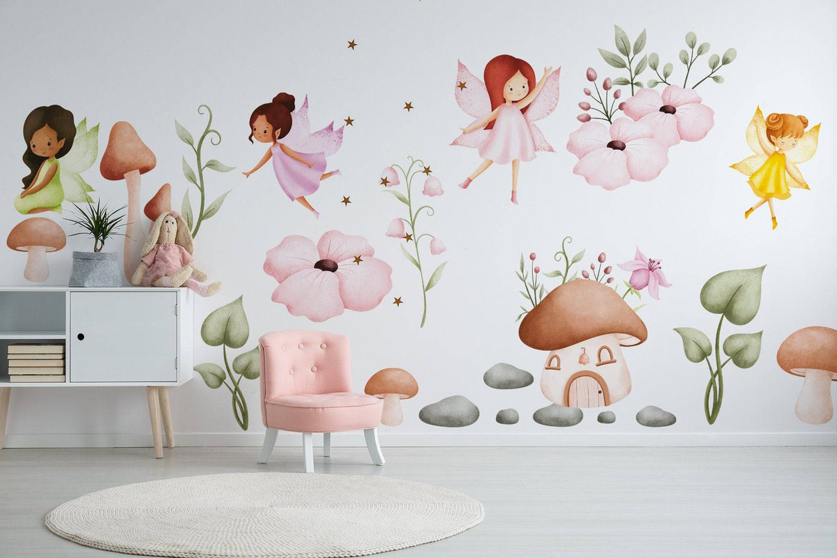 Fairy Wall Decal for Girls Room Nursery Decor | Peel and Stick Fairies Wall Sticker for Kids and Nursery | Cute Flying Fairy Sticker