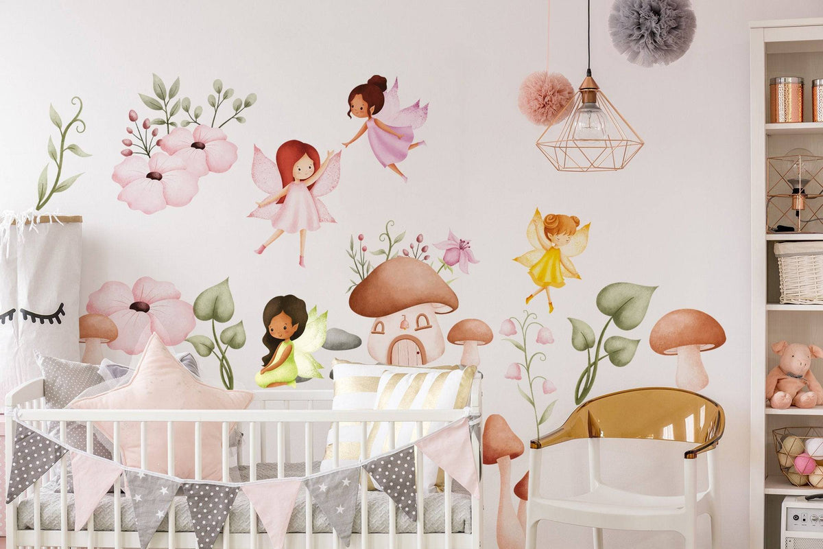 Fairy Wall Decal for Girls Room Nursery Decor | Peel and Stick Fairies Wall Sticker for Kids and Nursery | Cute Flying Fairy Sticker