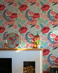 Red Poppy Flowers Wallpaper, Peel and Stick Wallpaper, Wall Mural, Self Adhesive Wallpaper, Pre-Pasted, Wall Art, Nursery Decor, Floral Wall
