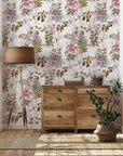 Bright Tropical Wallpaper | Self Adhesive Removable and Regular Wallpaper | Flamingo Wall Mural | Tropical Print Wallpaper