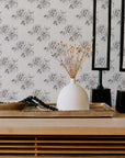 Sketch Rose Peel And Stick Wallpaper | Sketch Floral Self Adhesive Wall Mural | Black and White Roses Wallpaper