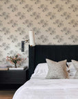 Sketch Rose Peel And Stick Wallpaper | Sketch Floral Self Adhesive Wall Mural | Black and White Roses Wallpaper