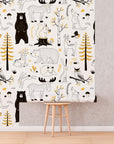 Watercolour Forest Wallpaper | Woodland Animal Wallpaper | Kids Wallpaper