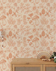 Mushroom Wallpaper | Orange Wallpaper | Mid Century Modern Wallpaper | Kids Mushroom Peel and Stick Wallpaper | Vintage Wallpaper
