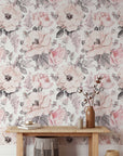 Soft Pink Abstract Roses Wallpaper | Floral Wallpaper Peel and Stick | Removable Wallpaper | Watercolor Wallpaper | Flower Wallpaper Mural