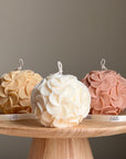 Handmade Plumeria Flower Ball Candle: Soy Wax Decorative Candle-0