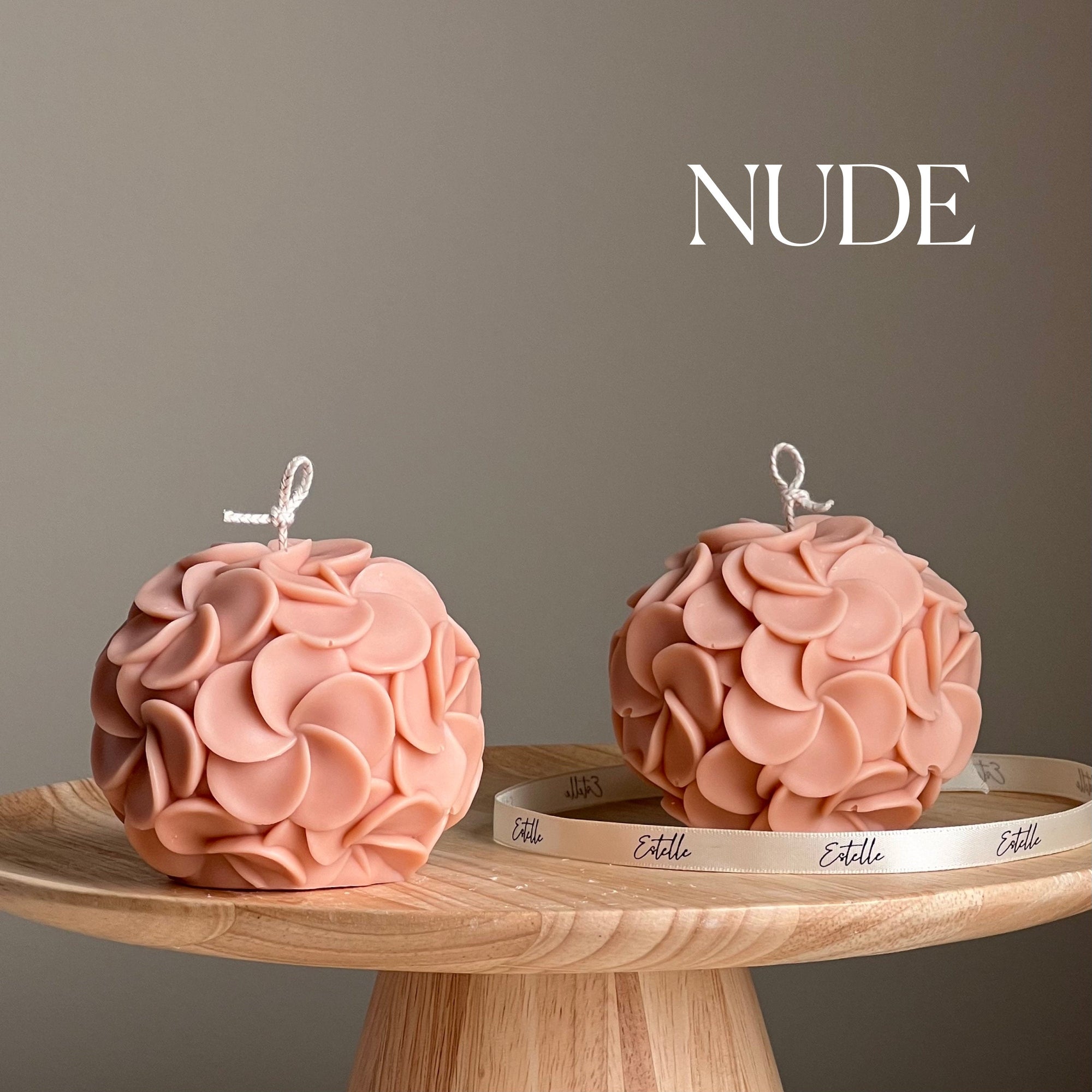 Handmade Plumeria Flower Ball Candle: Soy Wax Decorative Candle-1