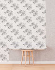 Sketch Rose Peel And Stick Wallpaper | Sketch Floral Self Adhesive Wall Mural | Black and White Roses Wallpaper