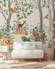 Kids Wallpaper Peel and Stick | Kids Watercolor Forest Wall Mural