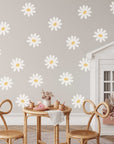 Whimsical Daisy Wall Decals - Nursery Vinyl Stickers - Floral Wall Art for Kids' Rooms