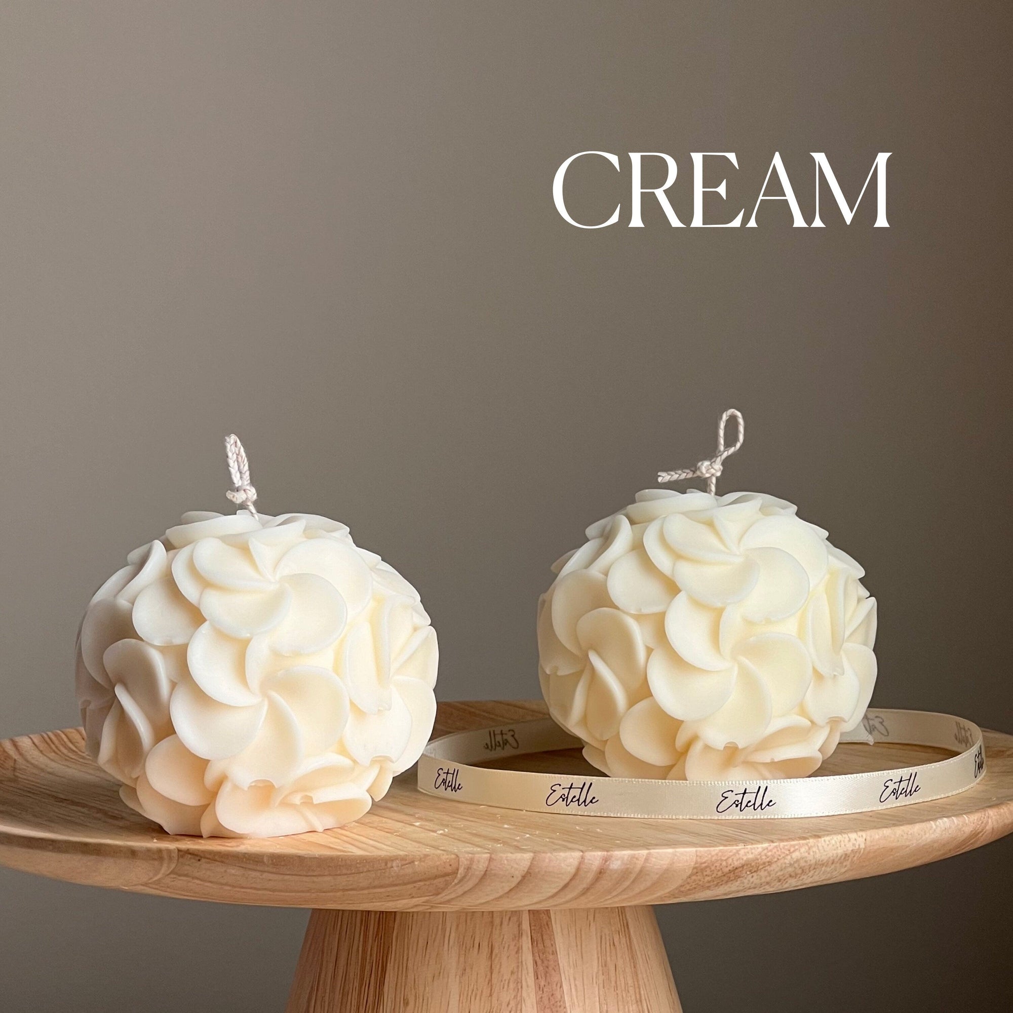 Handmade Plumeria Flower Ball Candle: Soy Wax Decorative Candle-2